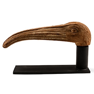 Egyptian Wooden Head of an Ibis