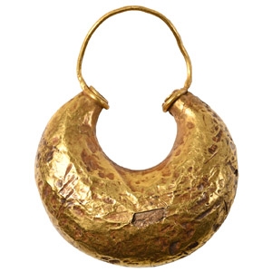 Eastern Greek Gold Hoop Earring