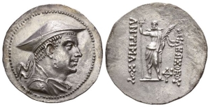 Graeco-Bactrian Kingdom, Antimachos I Theos AR Tetradrachm.
