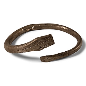 Iron Age Celtic Silver Snake-Headed Bracelet