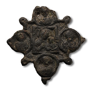 Medieval Bronze Mount with Saints