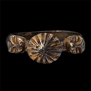 Medieval Silver Ring with Beast Heads