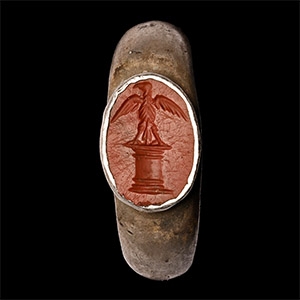 Roman Eagle Jasper Gemstone in Silver Ring