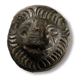 Roman Bronze Lion-Headed Casket Mount