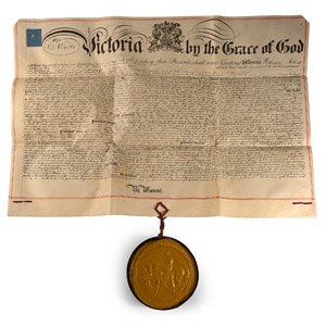 Victorian Boxed Cigar Machine Patent with Royal Seal