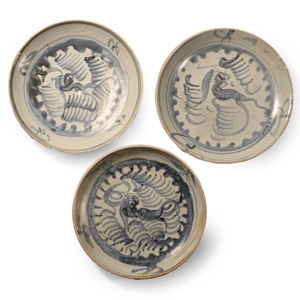 Tek Sing Treasure Shipwreck Glazed Blue and White Dish Group