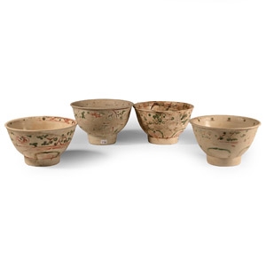 Hoi An Cargo Shipwreck Glazed Polychrome Bowl Group