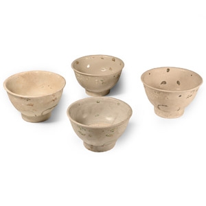 Hoi An Cargo Shipwreck Glazed Blue and White Bowl Group