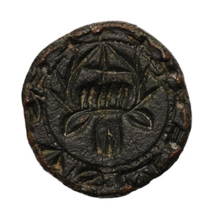 Medieval Bronze Seal Matrix with Stags Head