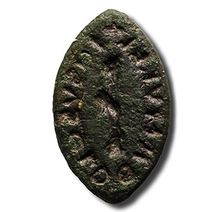 Medieval Bronze Vesica-Shaped Seal Matrix