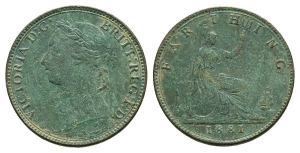 Great Britain. Hanover, Victoria CU Farthing.