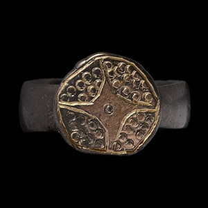 Medieval Silver Ring with Cross Design