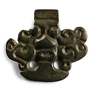 Anglo-Saxon Bronze Cruciform Brooch Terminal with Face Mask