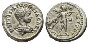 Geta, as Caesar, AR Denarius.