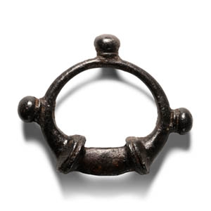 Iron Age Celtic Bronze Tri-Lobed Chariot Teret Ring