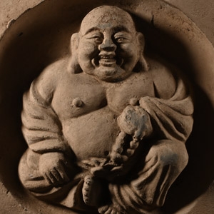 Chinese Song Terracotta Tile with Crouching Buddha