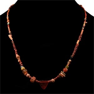 Western Asiatic Glass and Stone Bead Necklace String