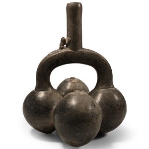 Pre Columbian Black Ware Stirrup Jar