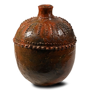 Large Medieval Glazed Red Ware Water Container