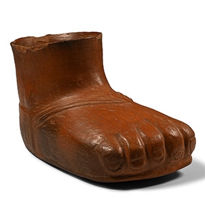 Pre-Columbian Chupicuaro Life-Size Foot-Shaped Red Ware Vessel