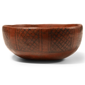Pre-Columbian Chupicuaro Net-Painted Red Ware Bowl