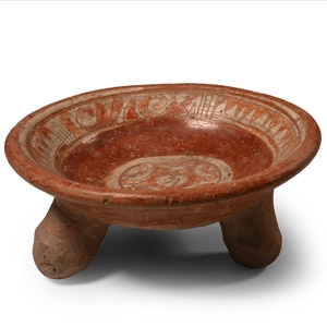 Pre-Columbian Aztec Rattle-Legged Tripod Bowl