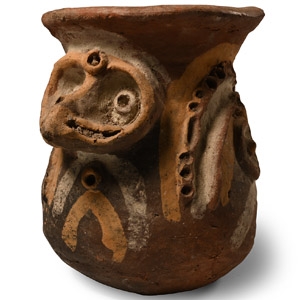 Papua New Guinea Ceramic Bird-Faced Sago Storage Jar