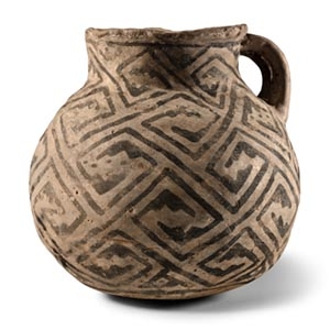 Native American Anasazi Painted White Ware Jug