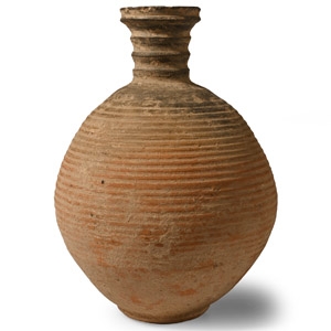 Roman Ribbed Terracotta Vase