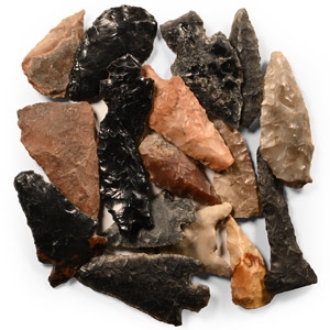 Native American Stone and Obsidian Arrowhead Collection