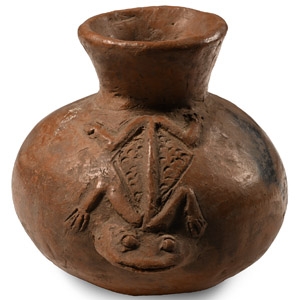 Pre-Columbian Colima Red Ware Frog Jar
