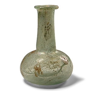 Roman Glass Bottle with Elongated Neck
