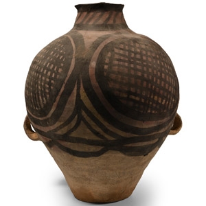 Large Chinese Painted Terracotta Storage Jar