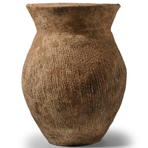 Chinese Textured Buff Ware Jar