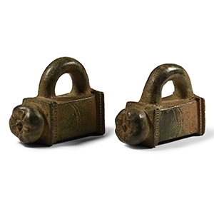 Roman Bronze Pomegranate Chariot Rein Guide Pair
