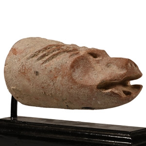 Gandharan Terracotta Lupine Head Finial