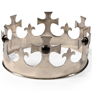 Medieval Style Solid Silver Jewelled Crown