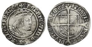 England. Tudor, Henry VIII AR Groat.