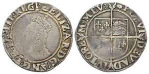 England. Tudor, Elizabeth I AR Shilling.