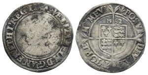 England. Tudor, Elizabeth I AR Sixpence.