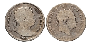 Great Britain. Hanover, George III Group of Two (2) AR Halfcrowns.