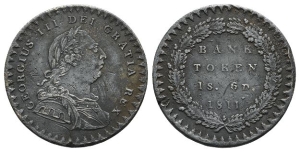 Great Britain. Hanover, George III AR Eighteenpence Bank Token.