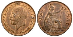 Great Britain. Windsor, George V AE Penny.