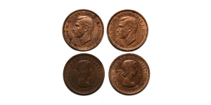 Group of Four (4) Great Britain, Windsor CU Farthings.