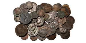 Group of Fifty-Seven [57] British AE Coins.