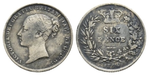 Great Britain. Hanover, Victoria AR Sixpence.