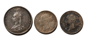 Group of Three [3] AR Coins of Queen Victoria.
