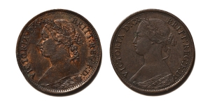 Group of Two [2] CU Farthings of Queen Victoria.