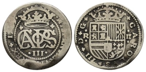 Spain. Charles III, the Pretender AR 2 Reales.