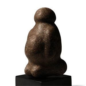Large Stone Age Polished Kneeling Pregnant Goddess Idol